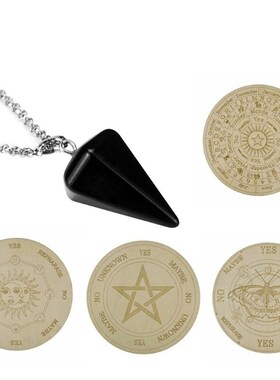 Wooden Divination Pendulum Board Star Sun Moon Energy Carven