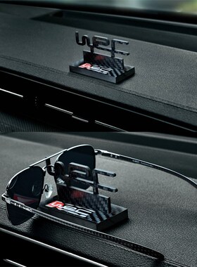 WRC碳纤维车家摆件多功能挪车号码牌汽车仪表中控台眼镜夹架高端