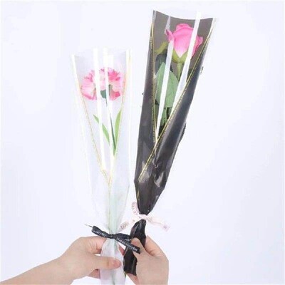 50pcs Cone Shape Flower Wrapping Bag Quality Plastic Single