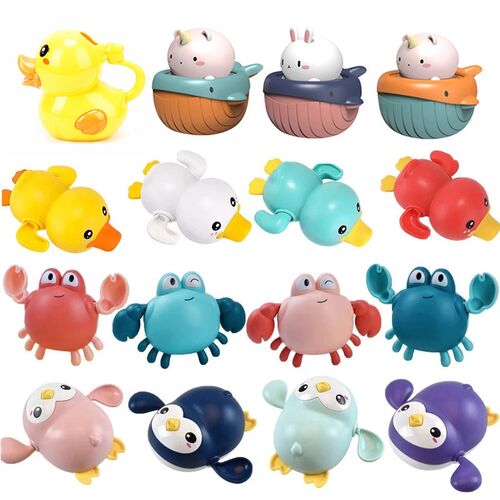 Baby Bath Toys Bathing Ducks Cartoon Animal Whale Crab Swimm