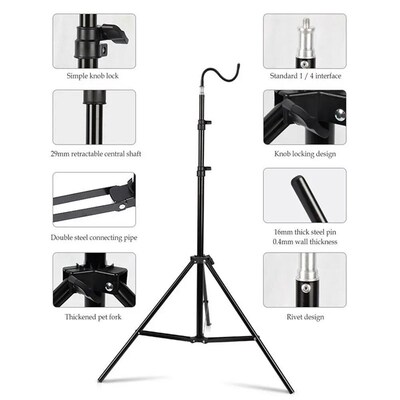 2m Light Stand Folding Telescoping Tripod Adjustable Lightwe