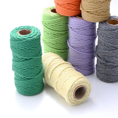 28meters/Roll 3mm Colorful Cotton Thread Macrame Cord Twine