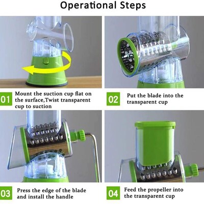 Multifunctional rotating vegetable grater, vegetable cutter,
