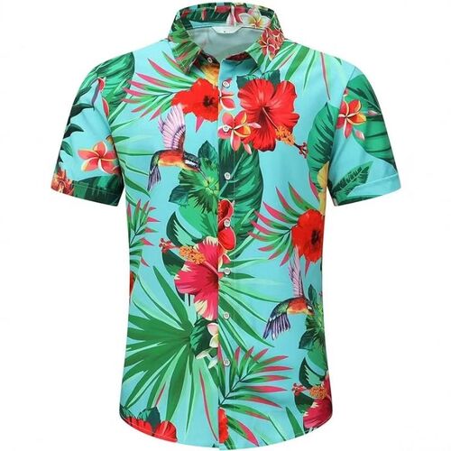 Thailand Large Size Short-sleeved Floral Mens Casual Fashio