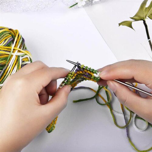 5Pcs/Set 20cm Straight Knitting Needles Stainless Steel Croc