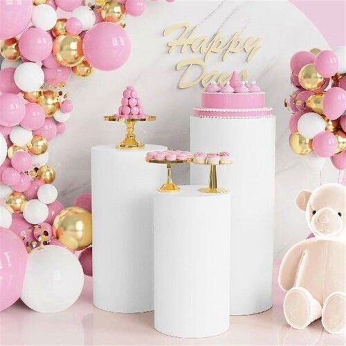 3Pcs Cylinder Plinth Stand Pillar Covers Decorative for