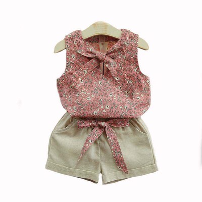 Girls Clothing Sets 2019 Summer Cotton Vest Two-piece Sleeve