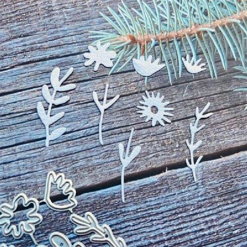 1 Set 3D Flower Wild Grass Metal Cutting Dies Plants
