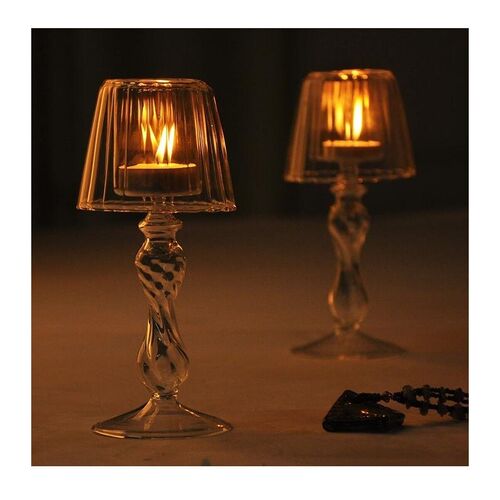 Ins Hot Creative Glass Candlestick Glass Candle Holder for T