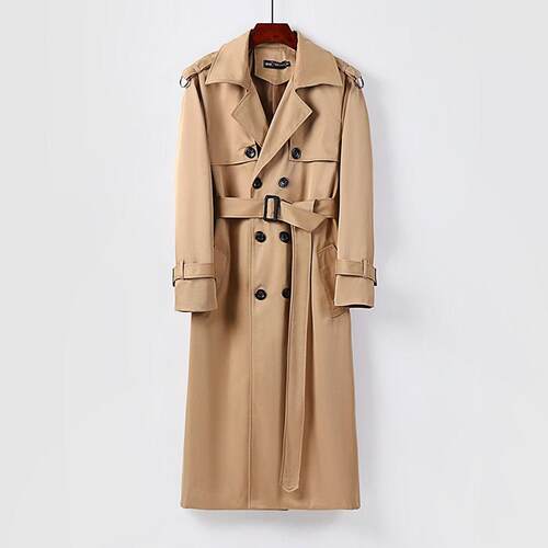 Mens Windbreaker Thickened Plus Size Korean Fashion Knee-le