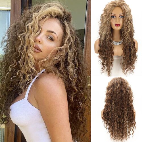 Wig Womens African Curly Curly Hair Large Wave Chemical Fib