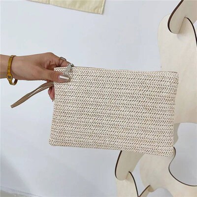 Weaving Bag Fahion Ladie Writlet Clutch Women Daily Money Ph