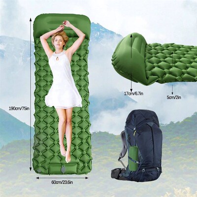 Outdoor Camping Inflatable Maress Sleeping Pad With Pillows