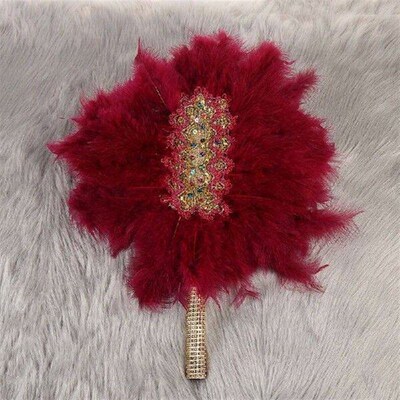 African Turkey Feather Hand Fan Feathers Handfan For Dance