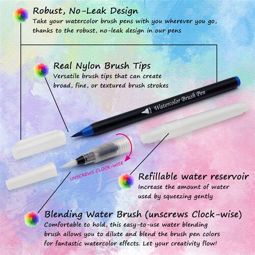 20/48/72 Color Watercolor Markers for Drawing Felt-Tip Pens