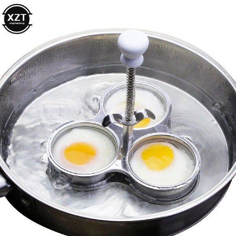 Creative Stainless Steel Egg Poacher Adjustable 3 Grid - 实物图