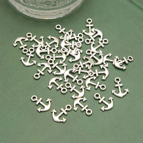 Marine Pendant Antique Silver Plated Mini Anchor Charms For