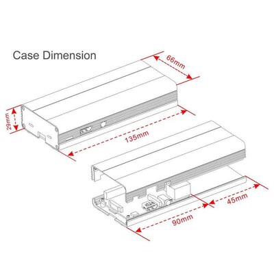 Aluminum Case for ADS-B Raspberry Pi 3 B+ Stratux DIY Kit Bl