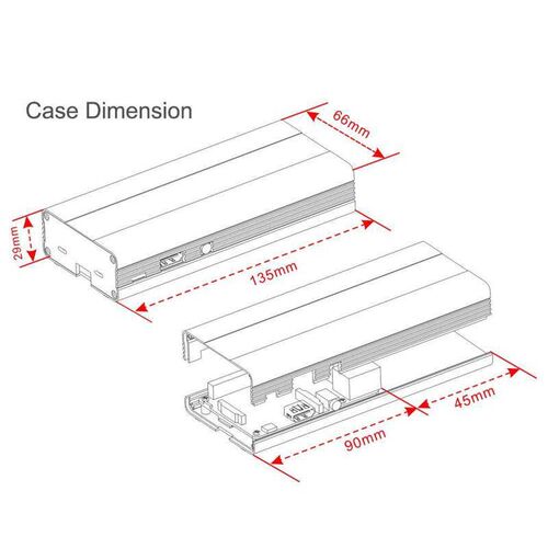 Aluminum Case for ADS-B Raspberry Pi 3 B+ Stratux DIY Kit Bl