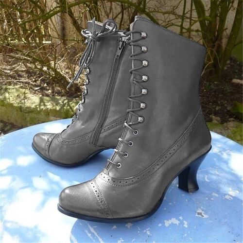 2025 High Heel Large Size Womens British Style Martin Boots