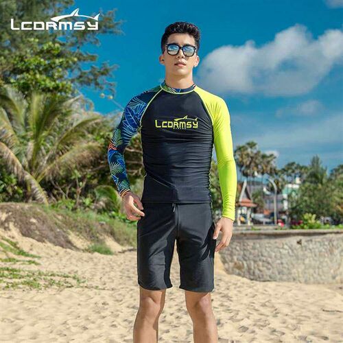 New Swimsuit Mens Diving Suit Split Long-sleeved Surfing Su