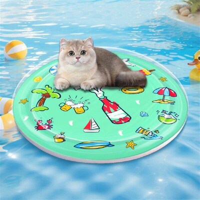 Cat Water Mat with Air Pump Interactive Sensory Play Mat