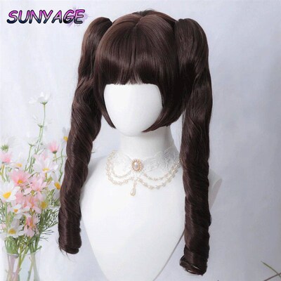 SUNYAGE Blonde BlackTwin Ponytail Princess Cut Short Hair