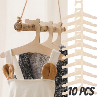 10/5pcs Wooden Baby Clothes Hangers Tops Washcloths Coat Han