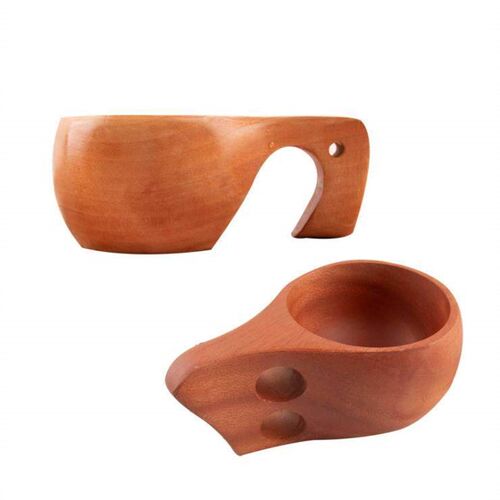Acacia wood double hole elephant trunk cup handmade KUKSA Fi