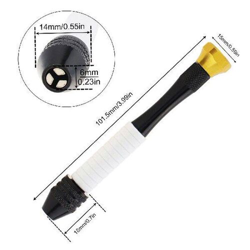 Aluminum Pin Vise Hand Drill Manual Rotary Tool for Carving