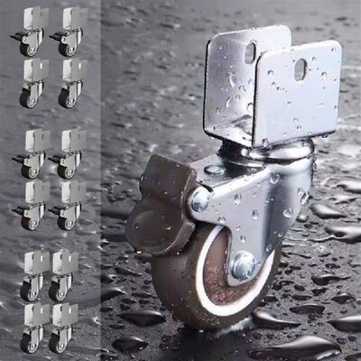 4Pcs 1.5inch Universals Swivels Casters 360 Swivels Rubber