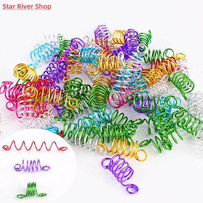 Metal Spring African Hair Rings Beads Cuffs Tubes Charms Dre