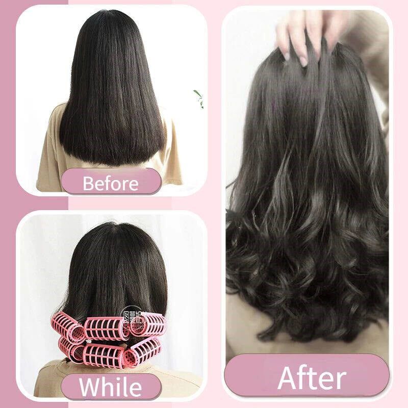 6-14pcs/set Heatless Hair Curler Rollers Large Grip Clips La - 实物图