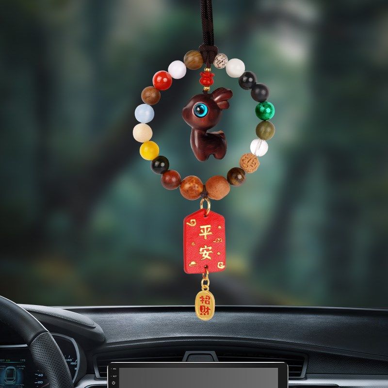 鹿车载挂件一路平安檀木汽车内饰品摆件车挂吊坠创意挂饰202新款,汽车用品/电子/清洗/改装,车挂,淘宝优惠券,粉丝福利购,淘宝优惠卷