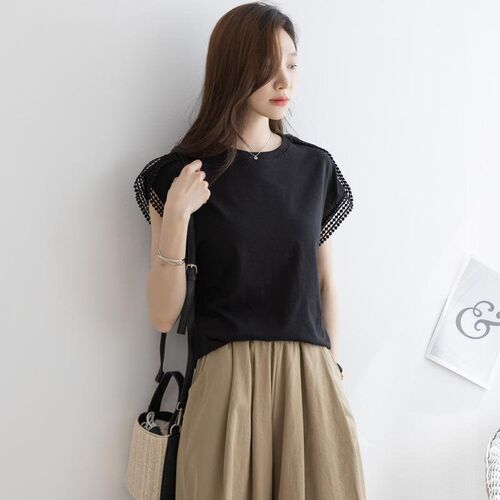 Womens summer hollowed out top, womens plus size chubby
