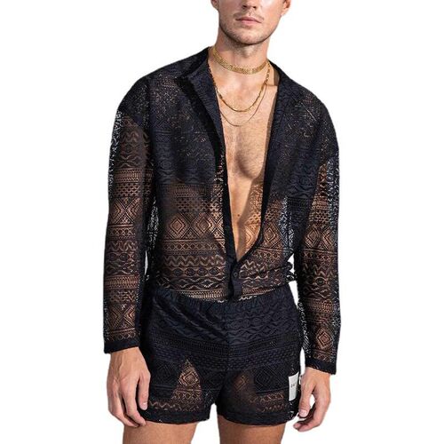 Long-sleeved Shirt Casual Shorts Fashion Mens Suit Mens Cl