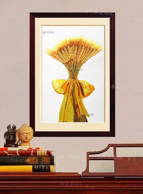 麦穗丝线苏绣成品软裱苏州真丝刺绣客厅装饰挂画家居壁画大麦礼品