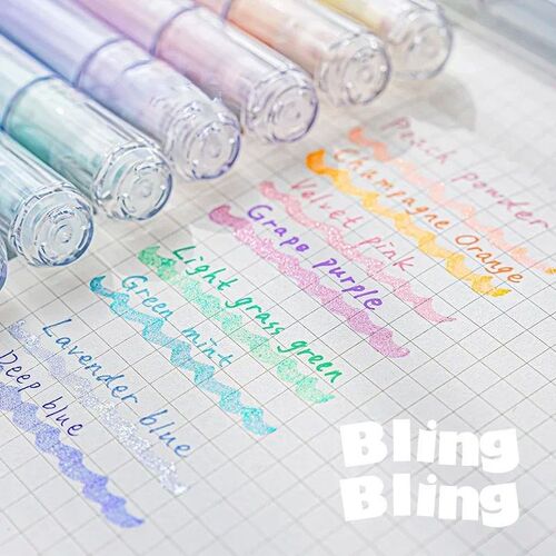 4pcs Cute Glitter Marker Pens Highlighters Spot Liner Sketch