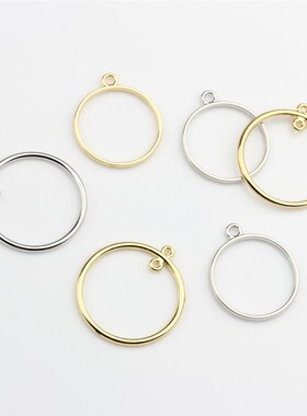 Zinc Alloy   Round Circle Charms Bezel Metal Frame Pendant S