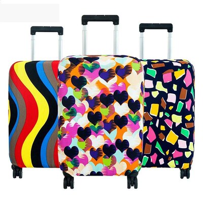 Fashion Suitcase Cover High Elastic Geometry Love Heart Shap