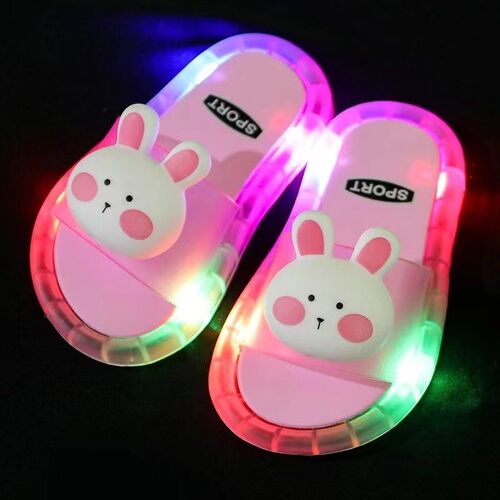Childrens Boys Girls Slippers Cartoon Animals Prints Shoes
