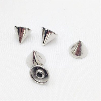 100pcs/set Silver Cone Studs And Spikes DIY Craft Cool Punk