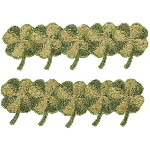 10 Pcs Green Leaf Embroidery Patch Irish Cloth St Patricks
