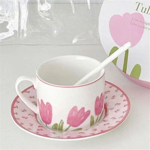 Cup & Saucer Sets Flower Mug Porcelain Tea Set Tea Cup With