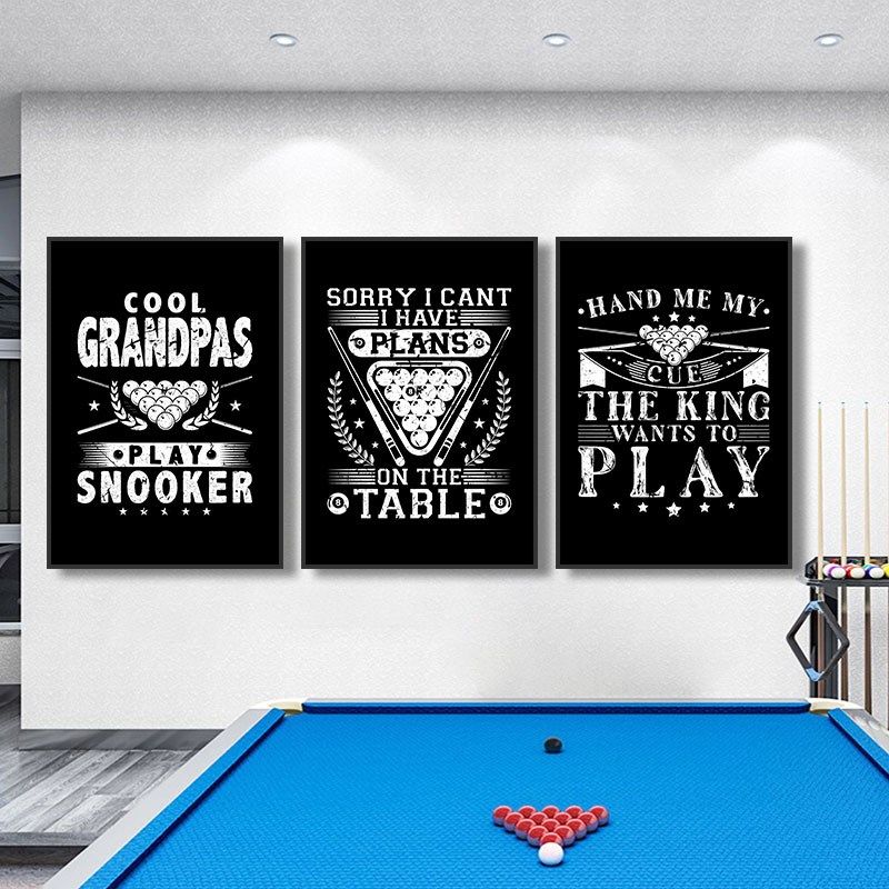 台球厅装饰画斯诺克俱乐部文化墙壁画复古英文海报贴画桌球室挂画