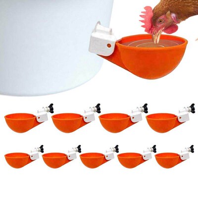 Chicken Drinking Cup Automatic Drinker Chicken Feeder 10 Pac