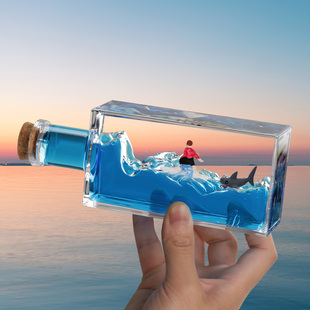 泰坦尼克号邮轮流体漂流瓶摆件乘风破浪漂浮游轮不会沉的友谊小船