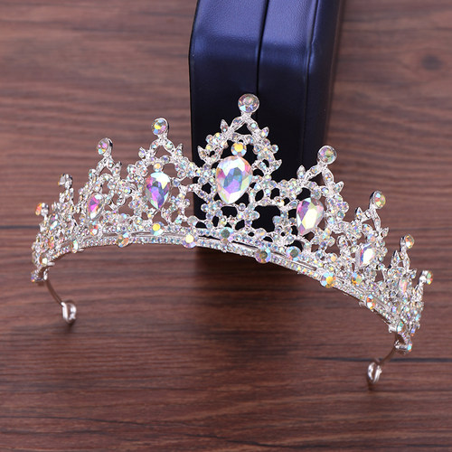 Wedding Hair Tiara Crystal Bridal Tiara Crown Silver Color D