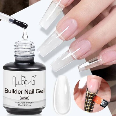 AWStorG Construction UV Gel 15ml Clear Builder Nail Gel In A