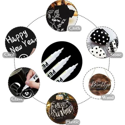10Pcs Waterproof White Marker Pen Alcohol Paint Oily Tire Pa